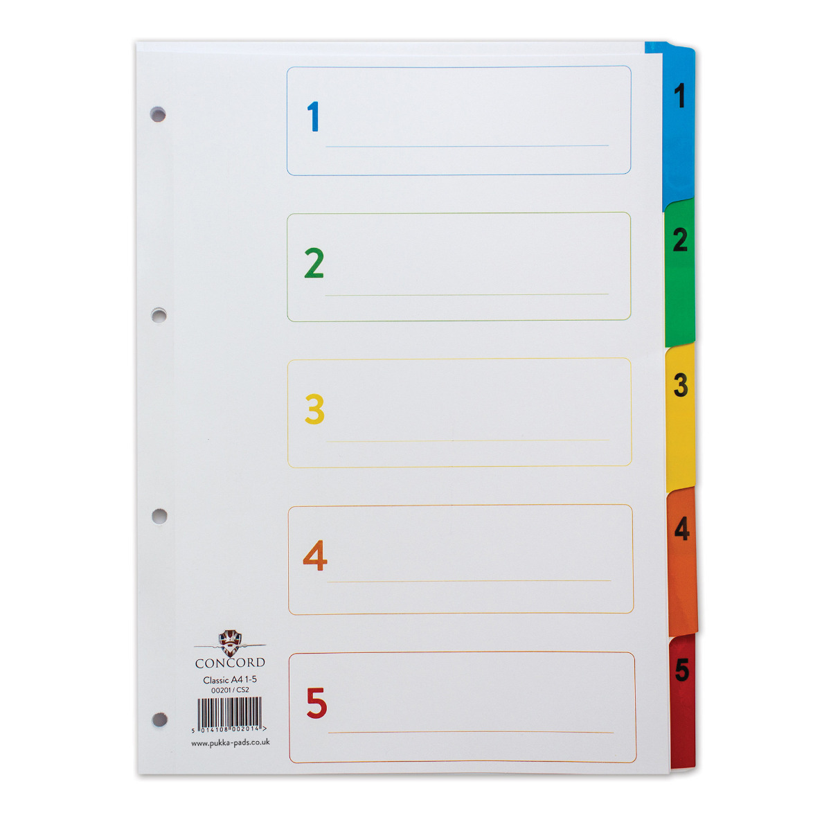 Buy Concord Index 1-20 A3 White Board With Clear Mylar Tabs 04801/CS48