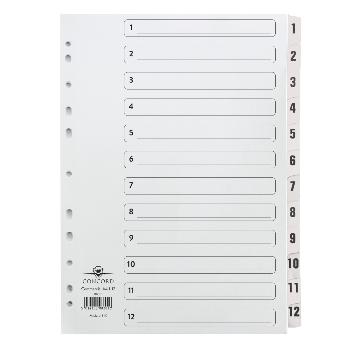 Concord Commercial A4 1-12 Index