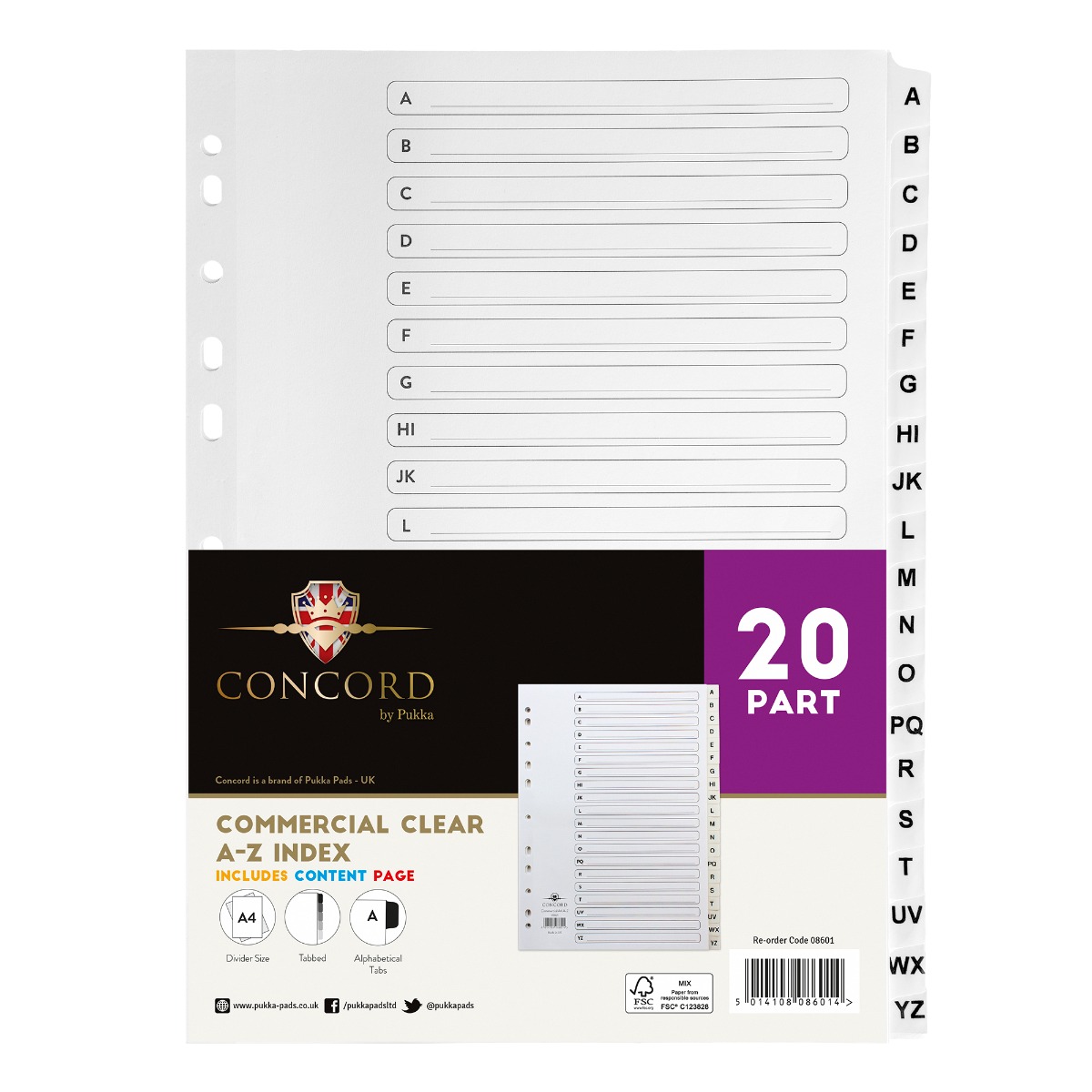 Concord Commercial A4 A-Z Index