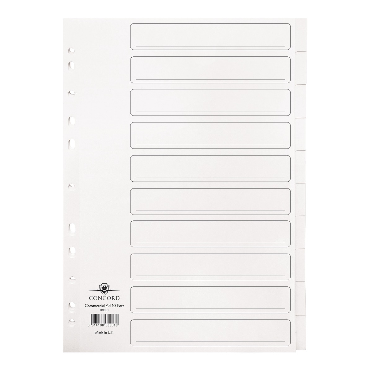 Concord Commercial Divider A4 - 10 Part