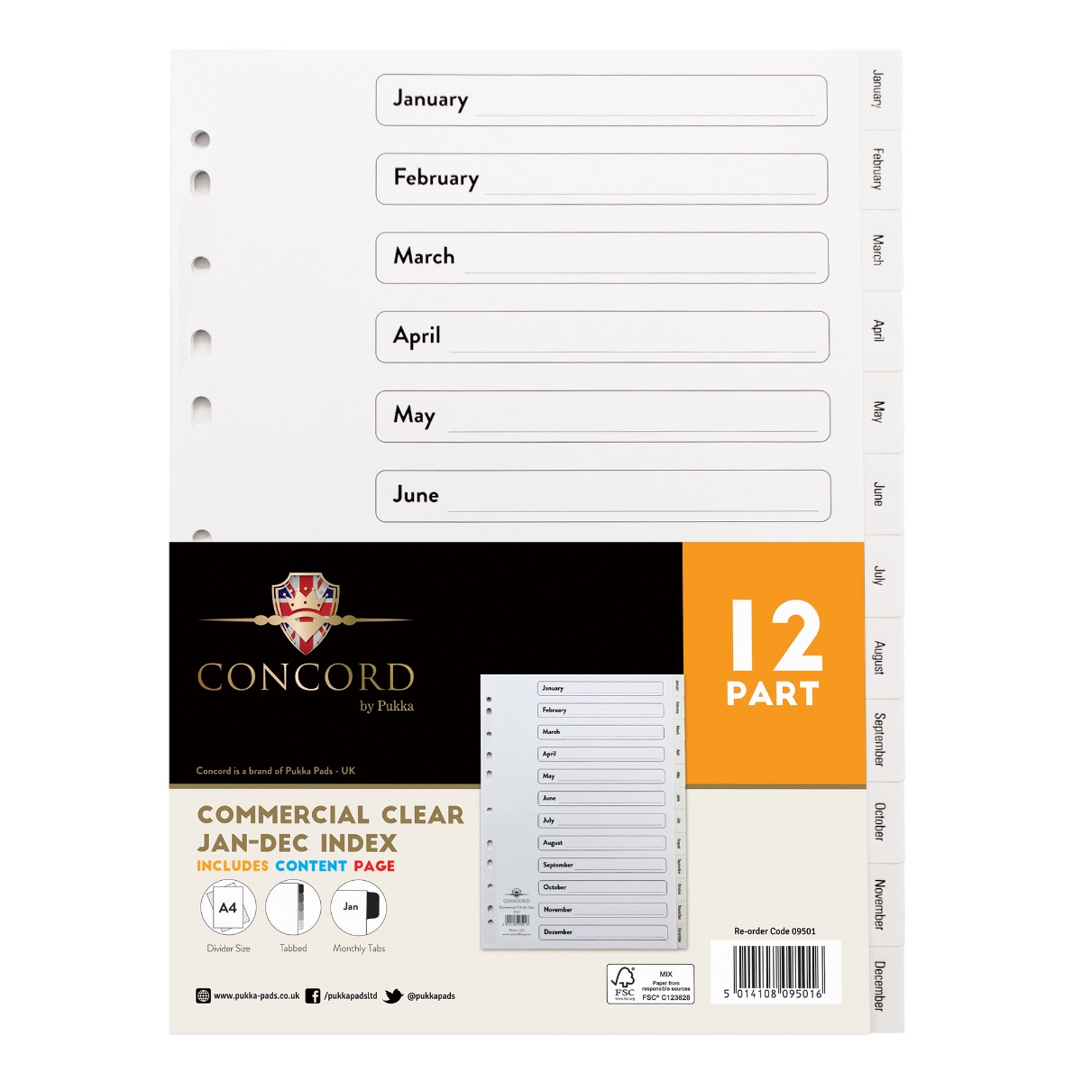 Concord Commercial A4 January- December Index