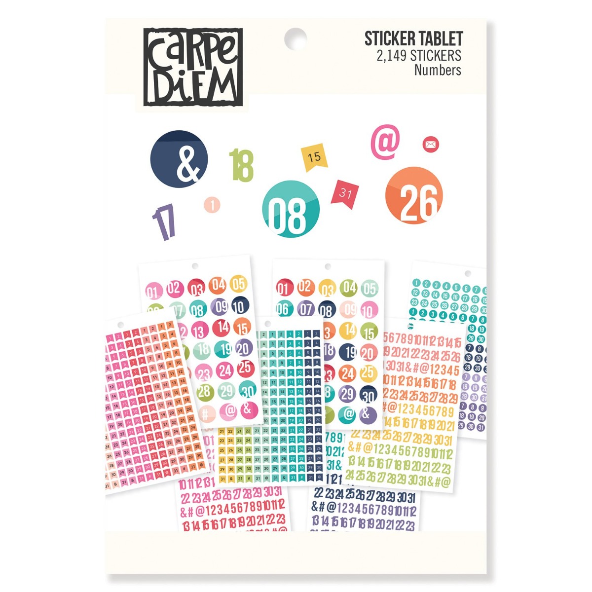 Carpe Diem A5 Sticker Tablet - Numbers