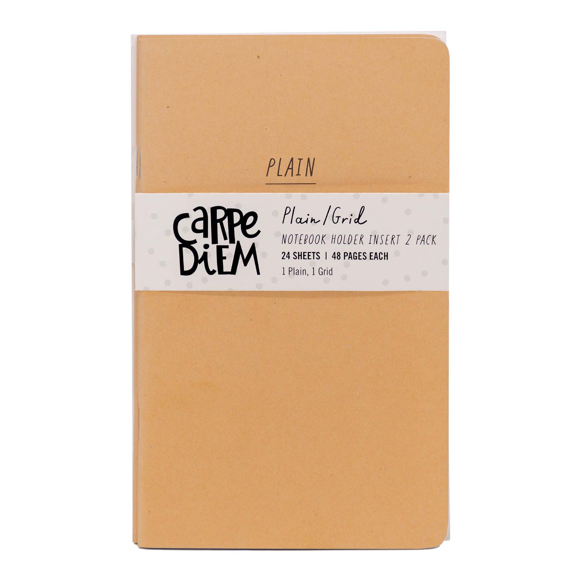 Carpe Diem Plain and Grid Notebook Holder Inserts