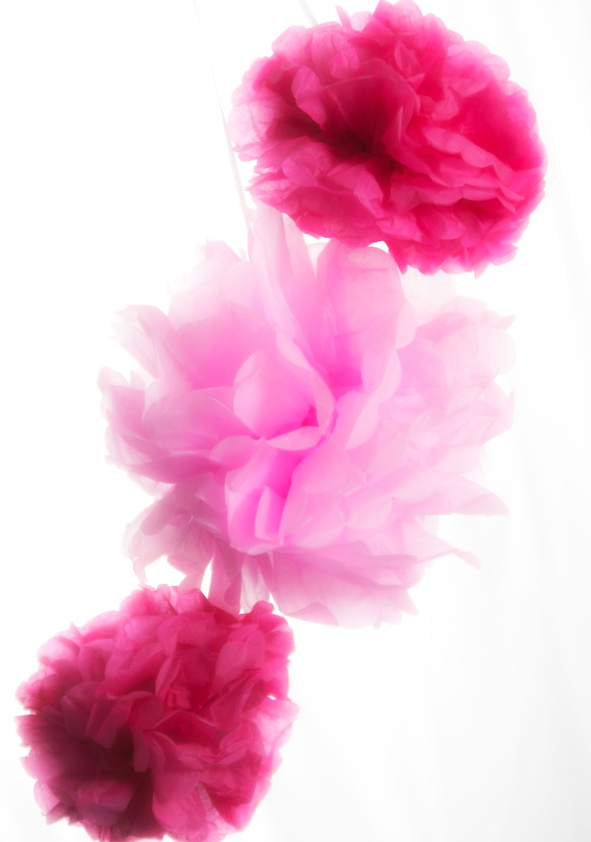 Pukka Party Pink Pom Poms - Pack of 3