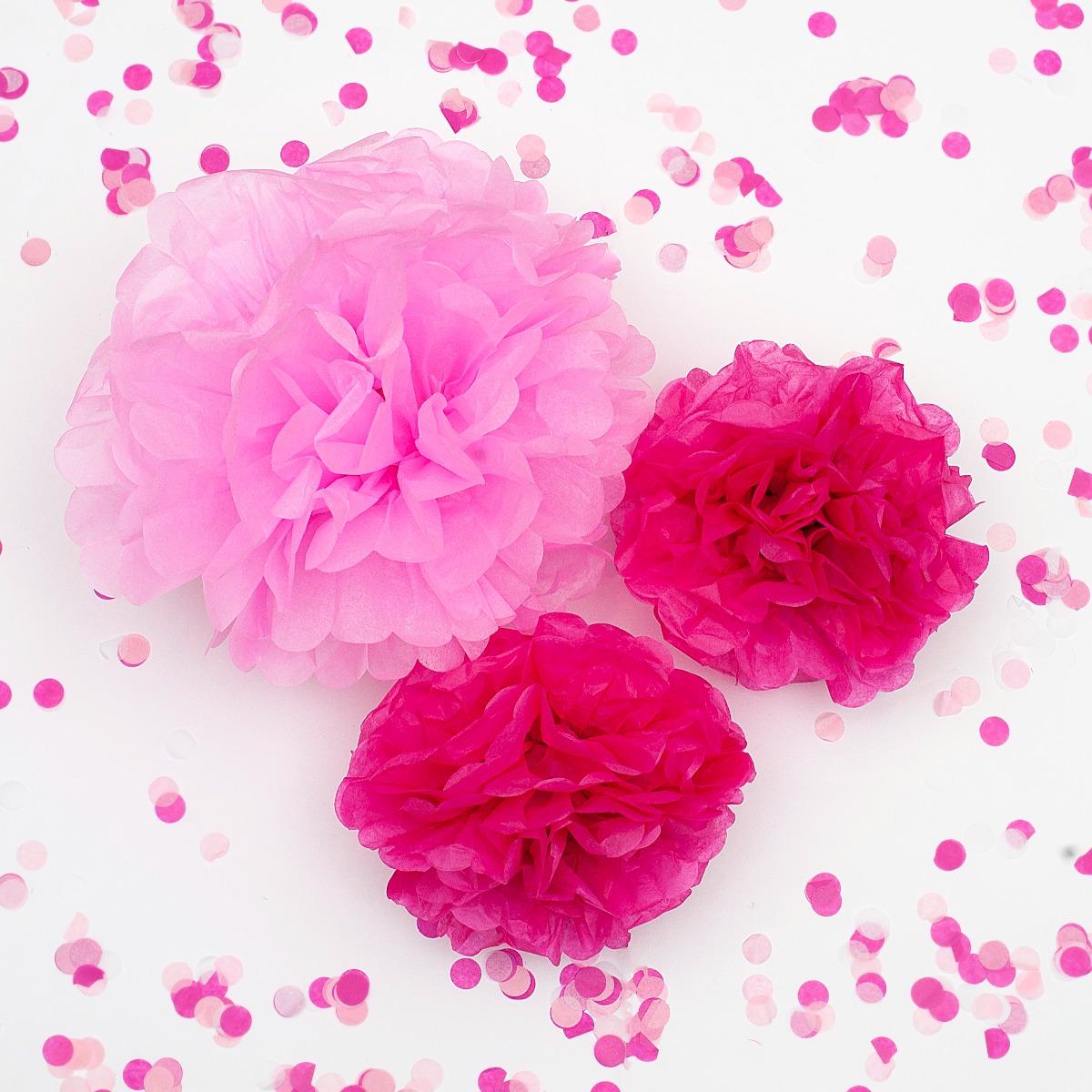 Pukka Party Pink Pom Poms - Pack of 3