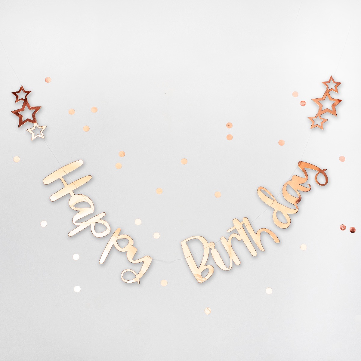 Pukka Party Rose Gold Happy Birthday Stitched Garland