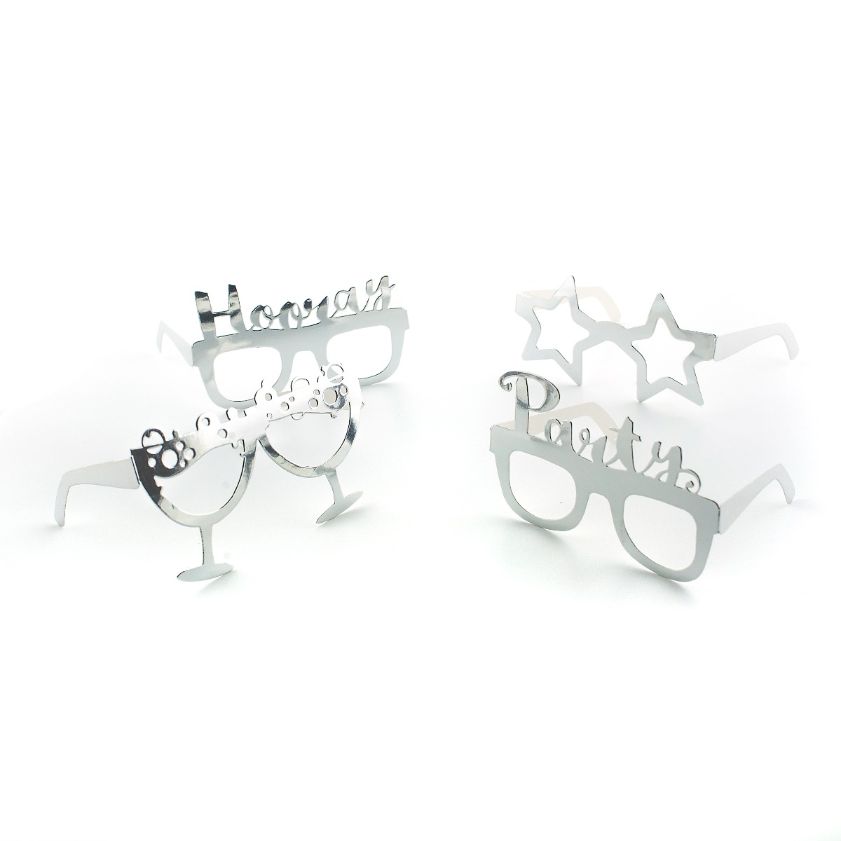 Pukka Party Silver Party Photo Prop Glasses