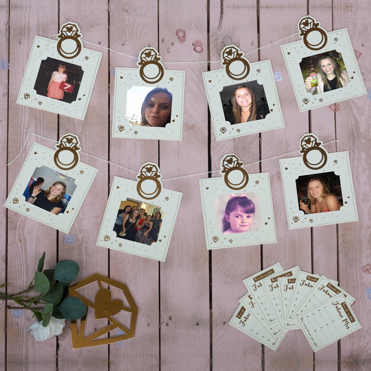 Pukka Party Hen Party Guess Who Game and Personalised Garland
