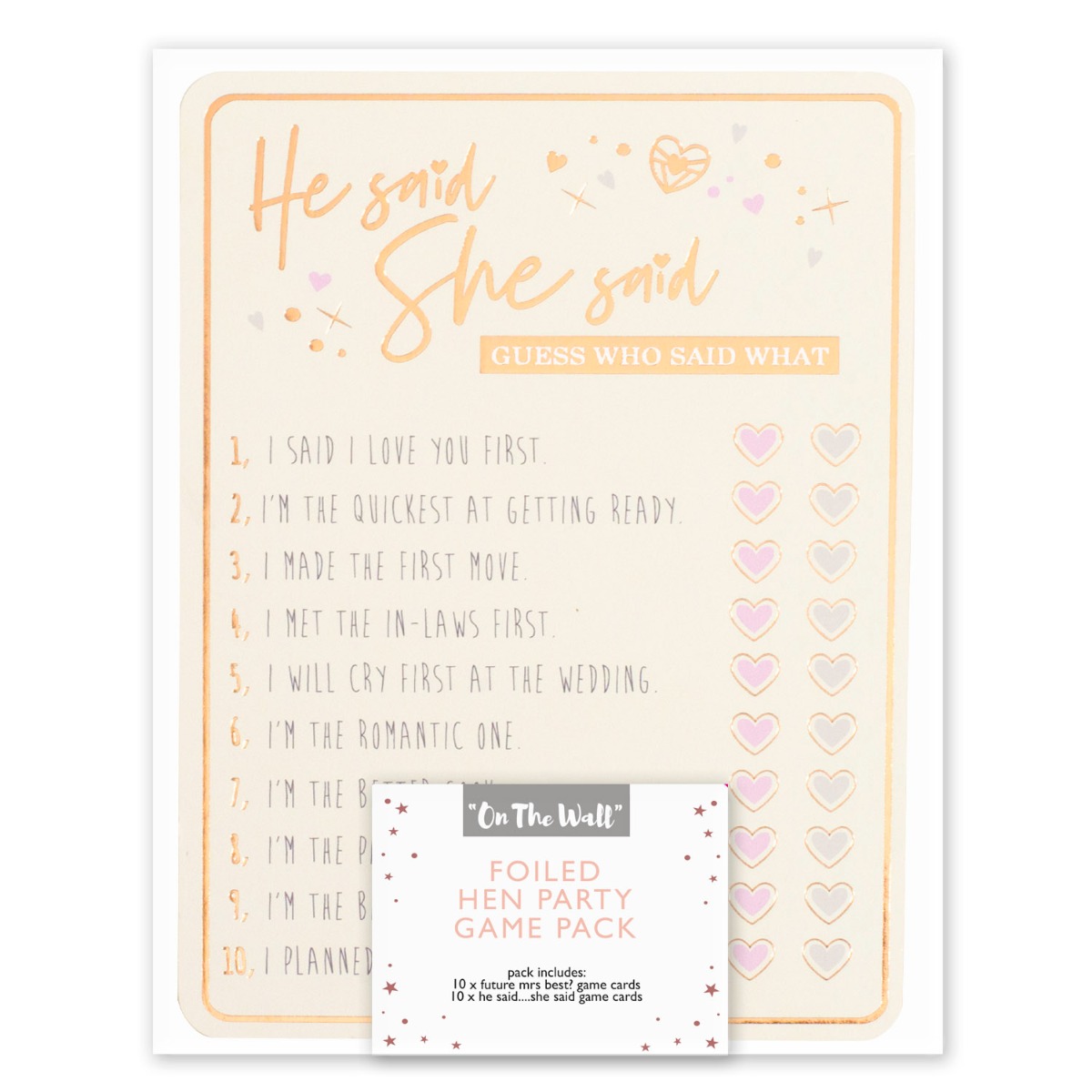 Pukka Party Rose Gold Foiled Hen Party Games Pack