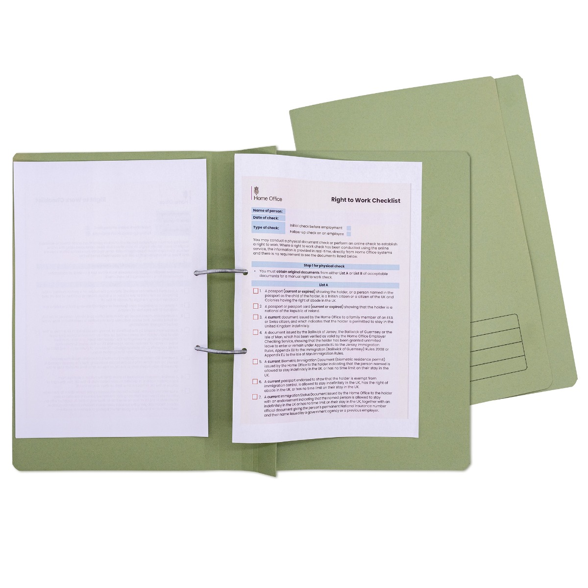 Concord Foolscap Transfer File in Green - Box of 25