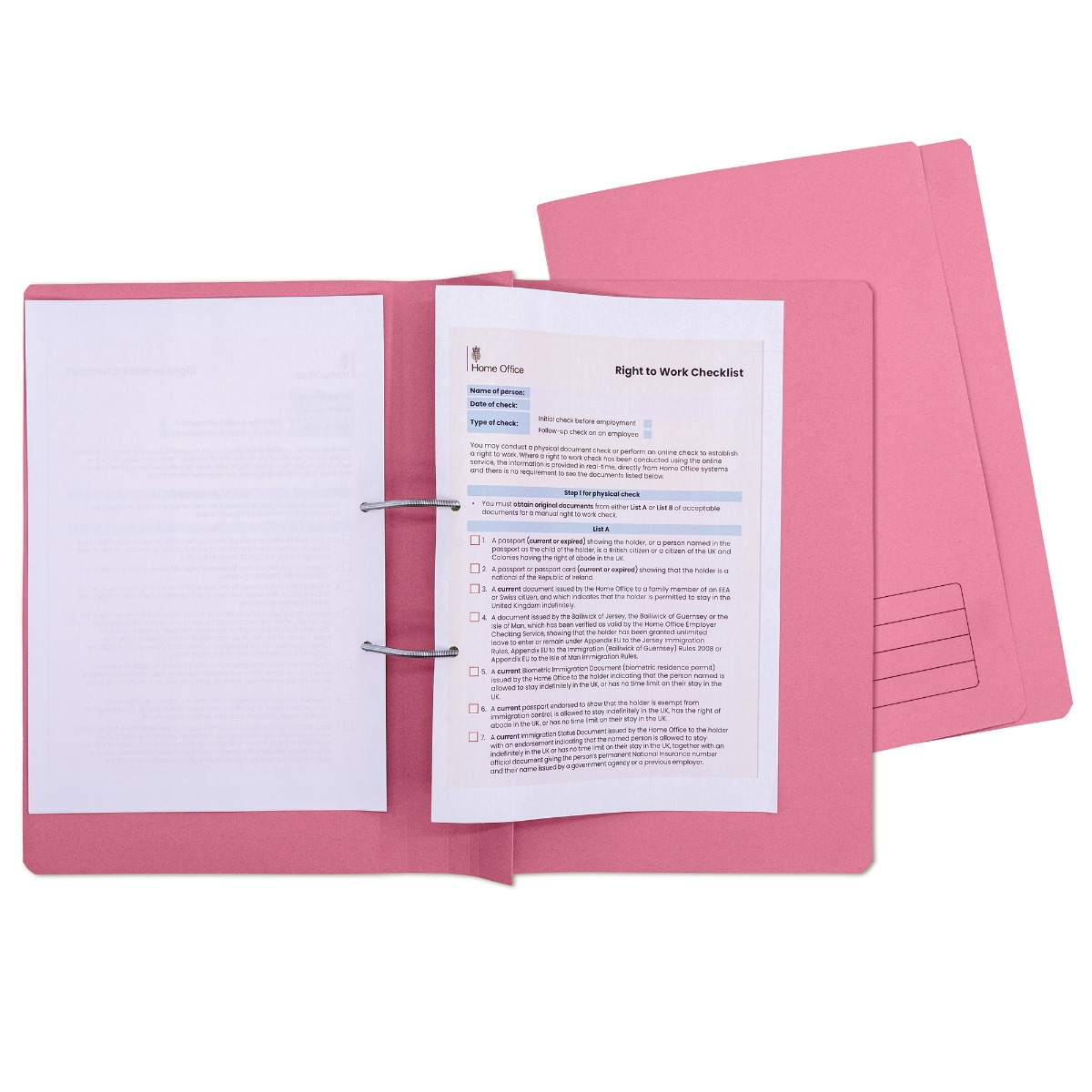 Concord Foolscap Transfer File in Pink - Box of 25