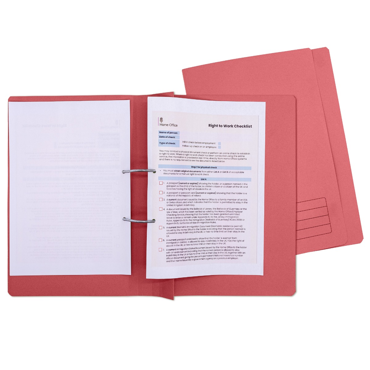 Concord Foolscap Transfer File in Red - Box of 25