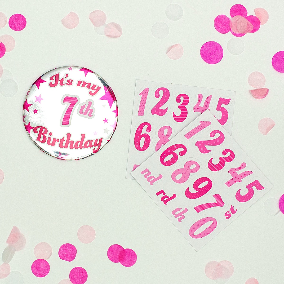 Pukka Party Personalised Pink Foil Badge With Sticker Sheets