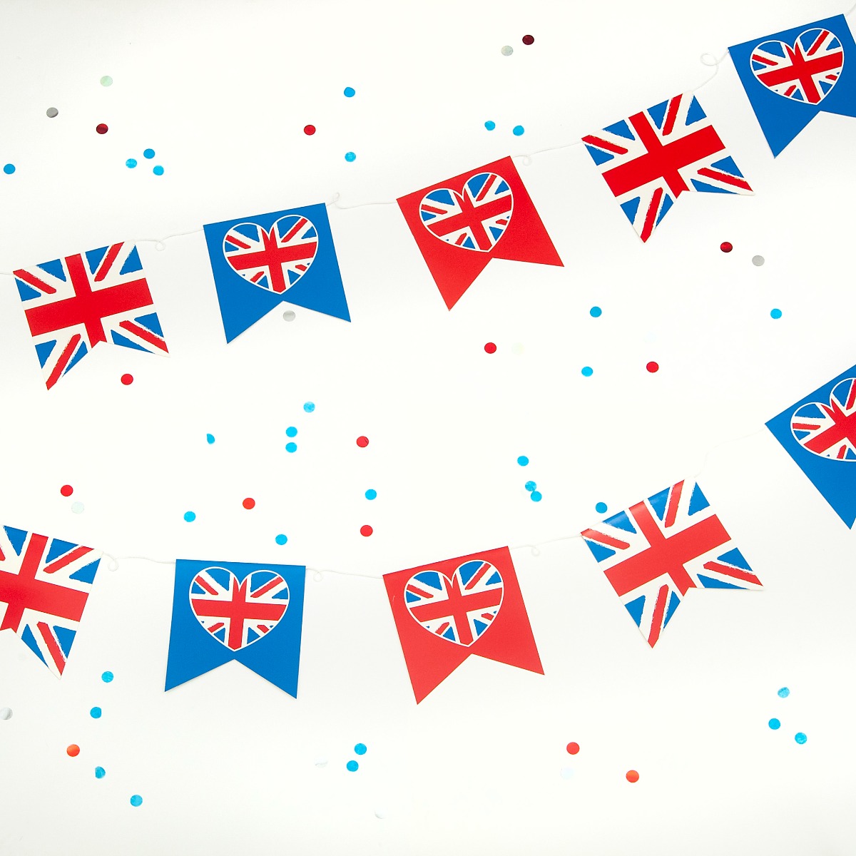 Pukka Party British Themed Union Jack Card Bunting 4m