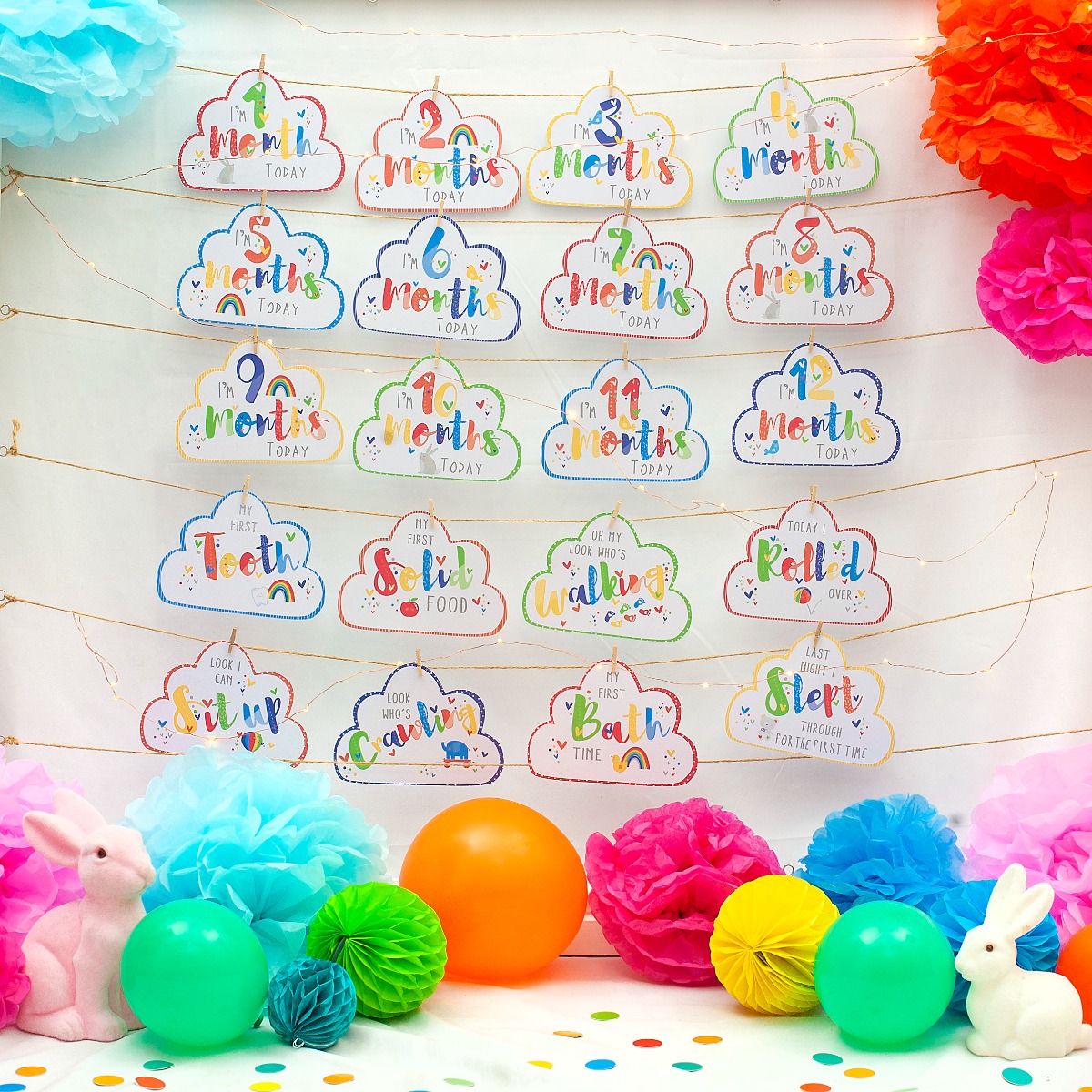 Pukka Party Baby Firsts Achievements Milestone Cards