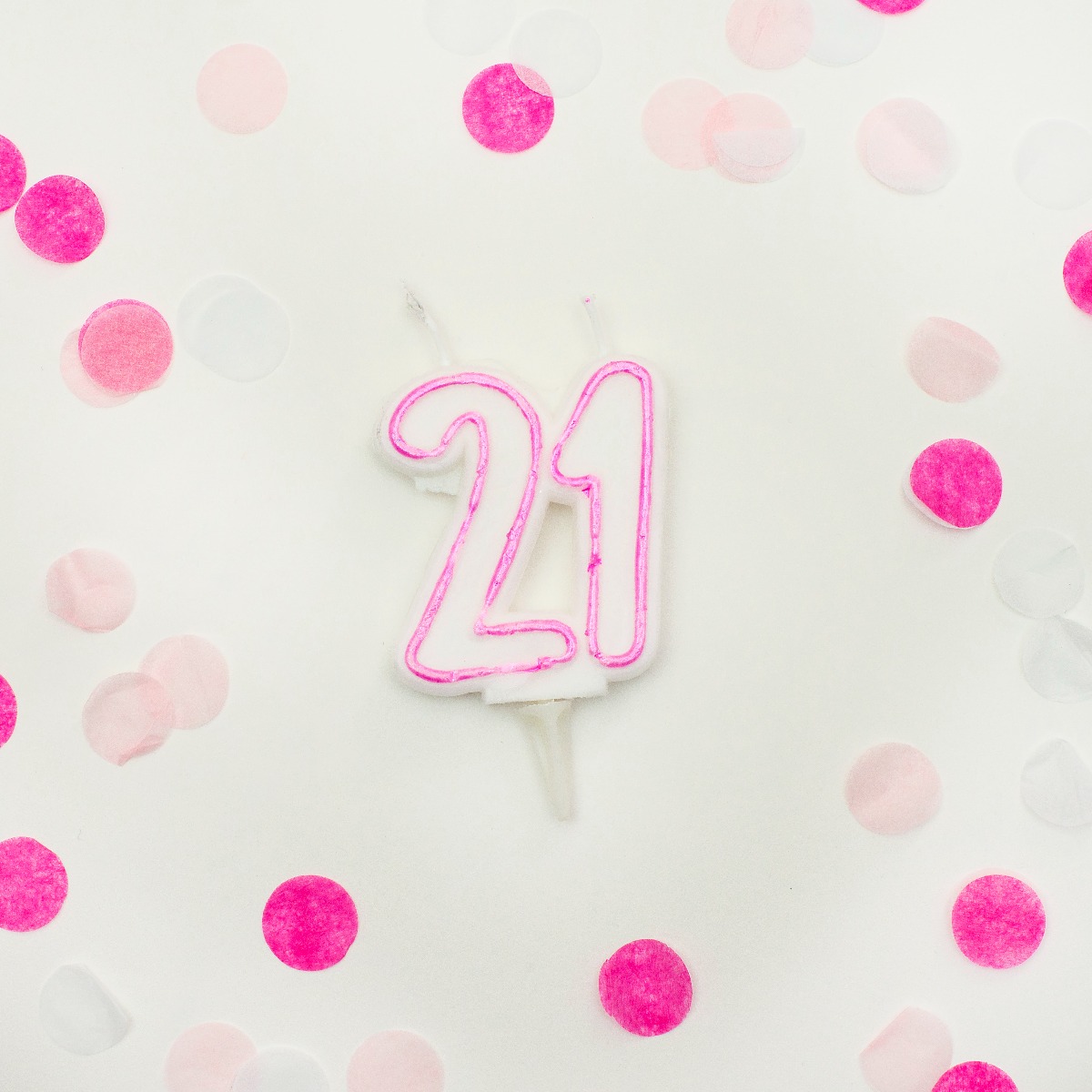 Pukka Party Age 21 Pink Milestone Candle
