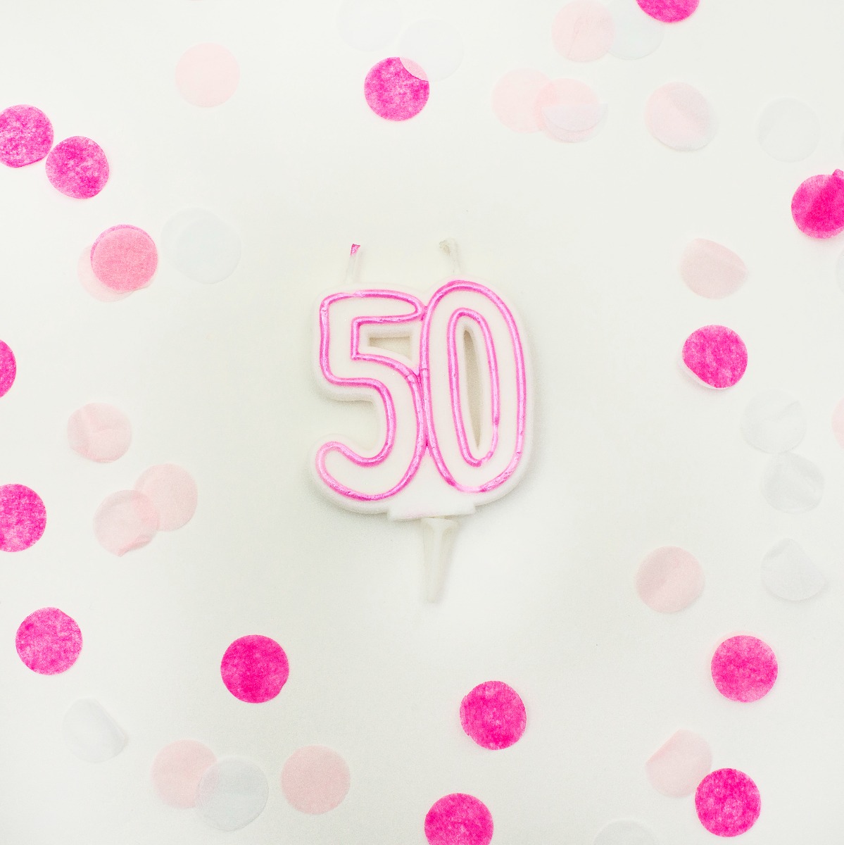 Pukka Party Age 50 Pink Milestone Candle