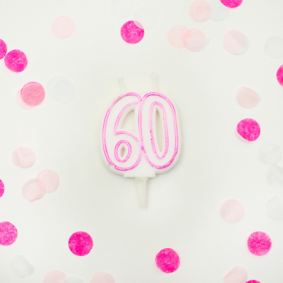 Pukka Party Age 60 Pink Milestone Candle