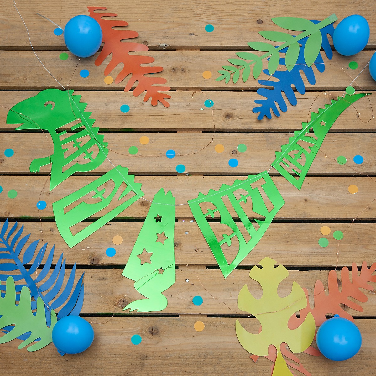 Pukka Party Giant Dinosaur Happy Birthday Garland