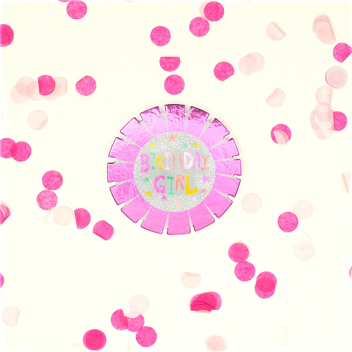Pukka Party Birthday Girl Pink Card Rosette Badge