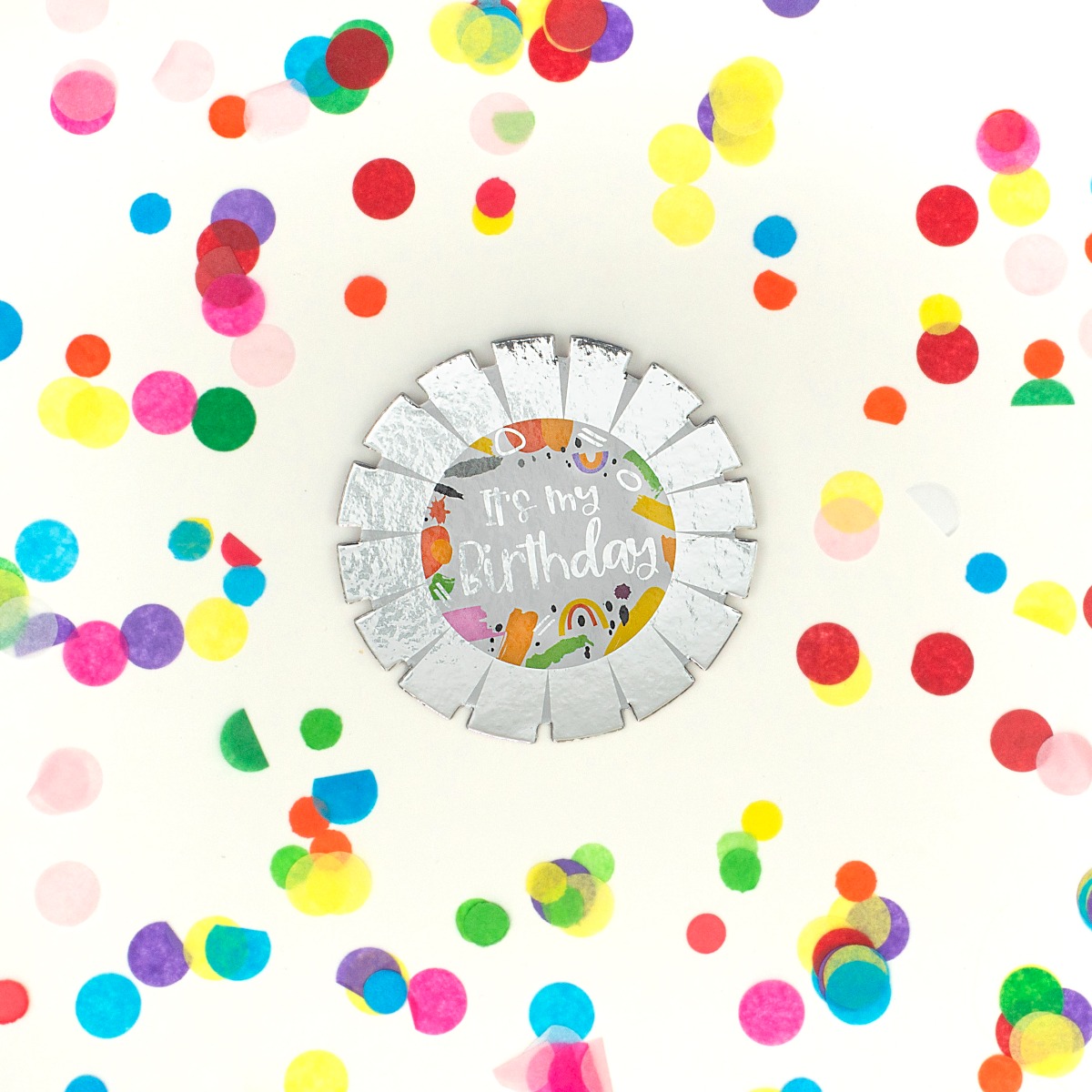 Pukka Party Its my Birthday Brights Card Rosette Badge
