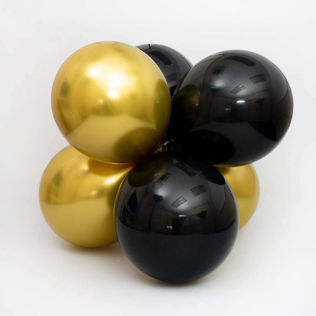 Pukka Party Black and Gold 12-inch Balloons -Pack of 6