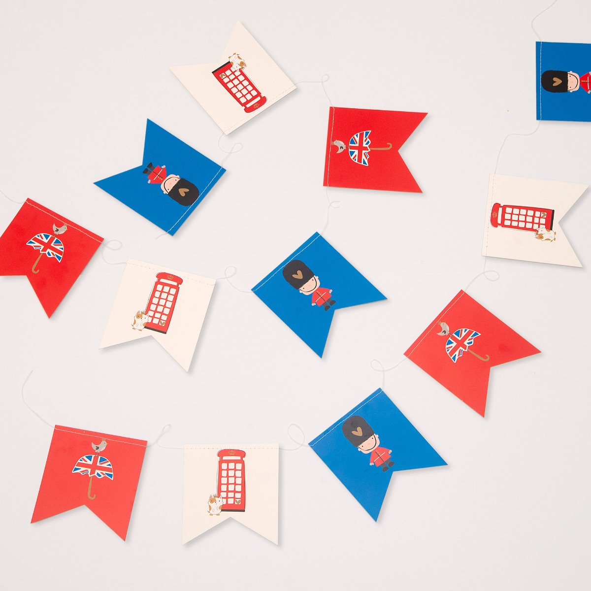 Pukka Party British Themed Union Jack Card Bunting 4m
