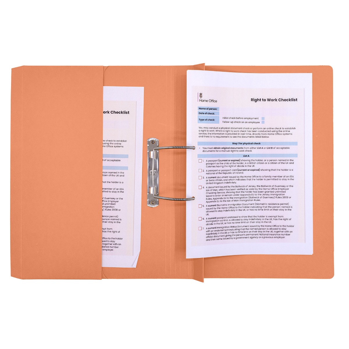 Concord Transfer Pocket File Extra Heavy Weight Foolscap Orange - Box of 25
