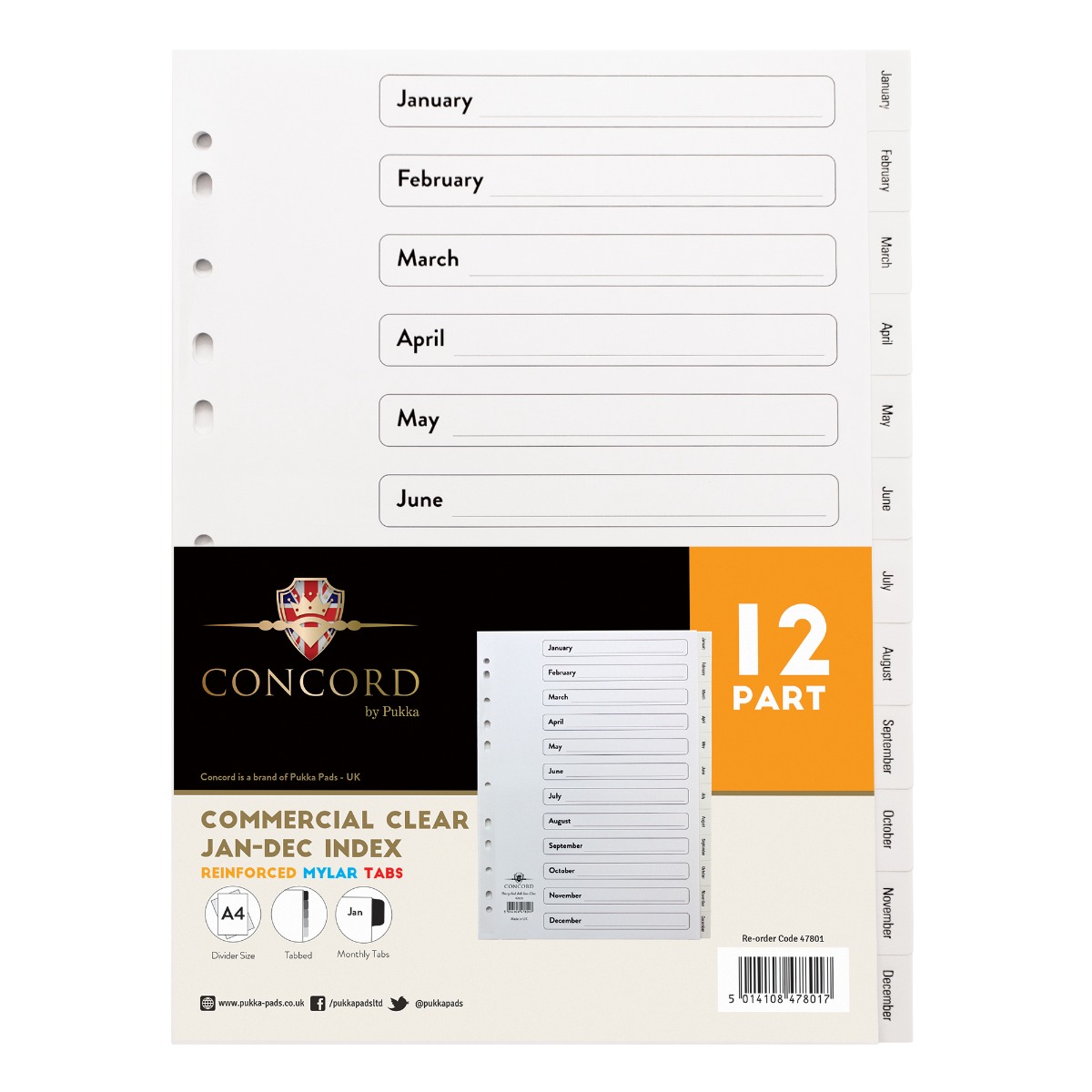 Concord Recycled A4 Jan-Dec 12 Part Index