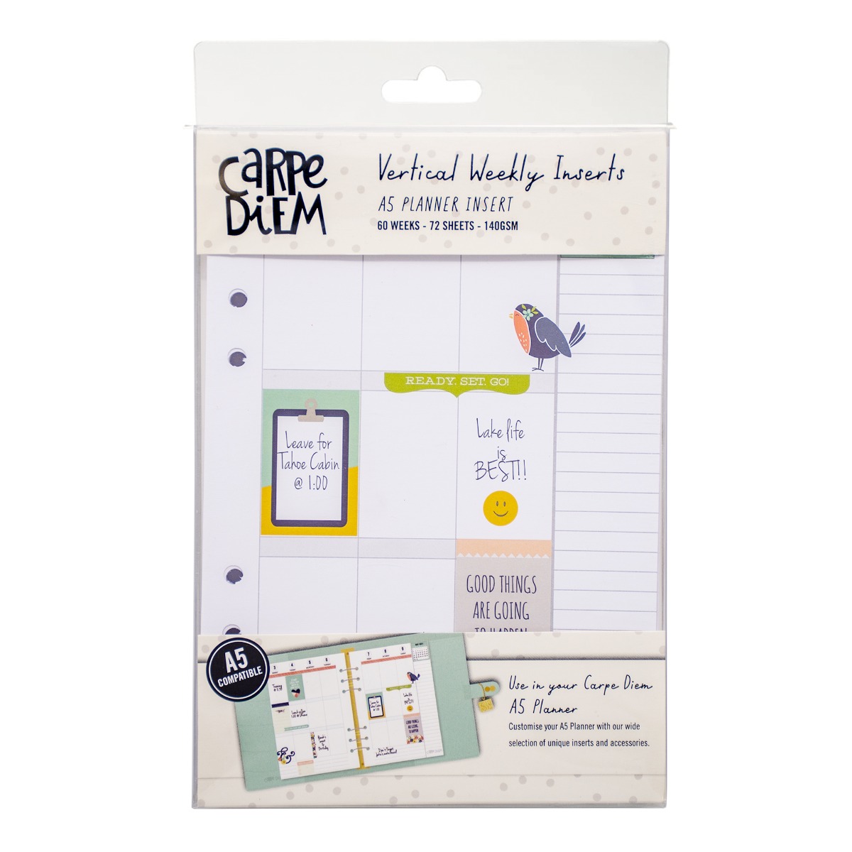 Carpe Diem A5 Planner Essentials Vertical Format Weekly Inserts