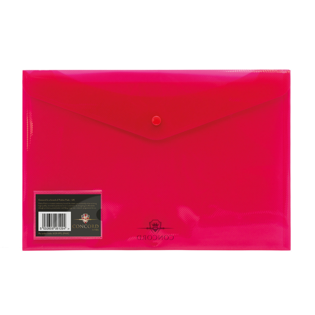 Pukka Pads PP Pink Foolscap Stud Wallet - Pack of 5