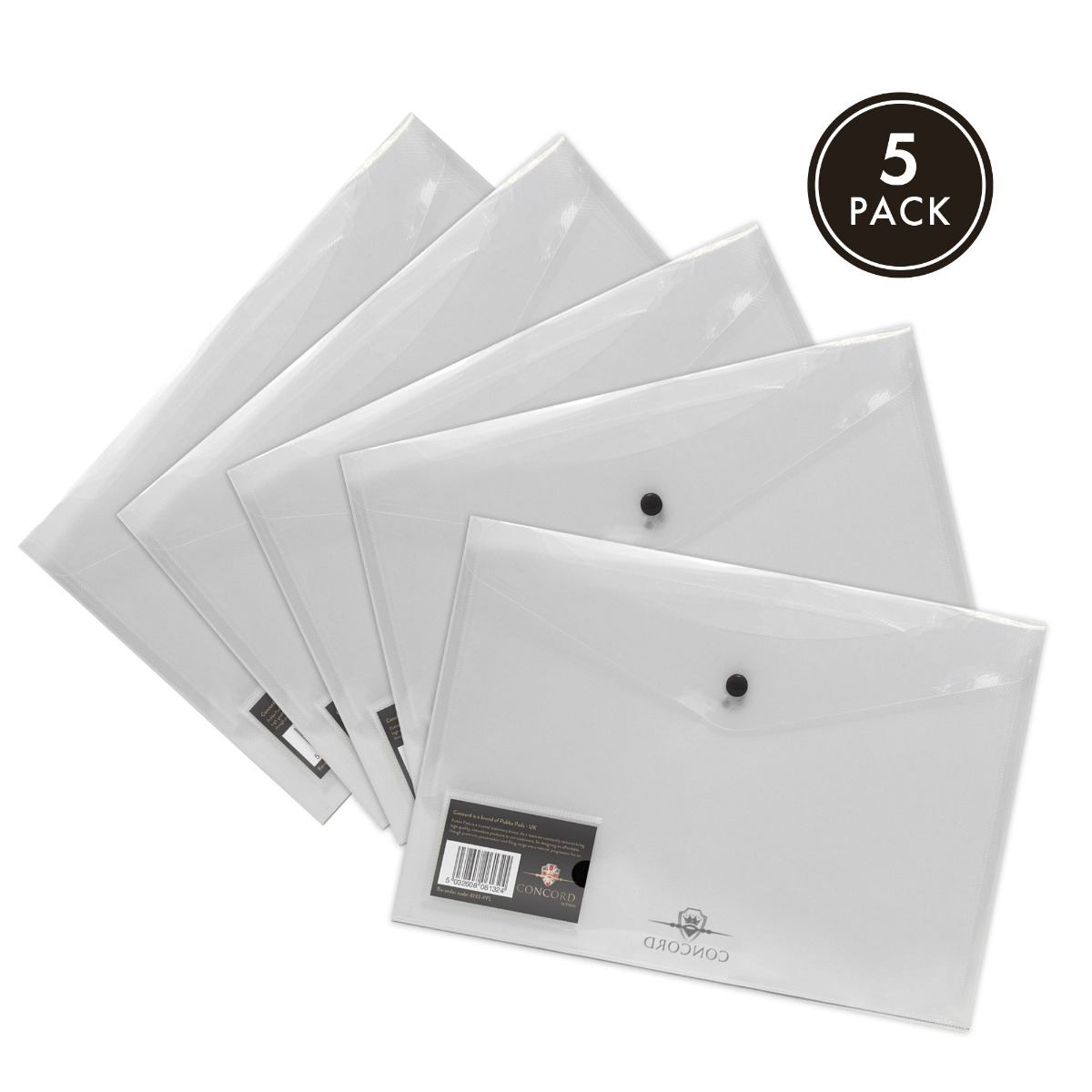 Pukka Pads PP Clear A4 Stud Wallet - Pack of 5
