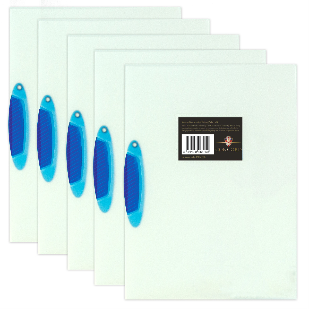 A4 Polypropylene Swing Clip File in Blue -Pack of 5