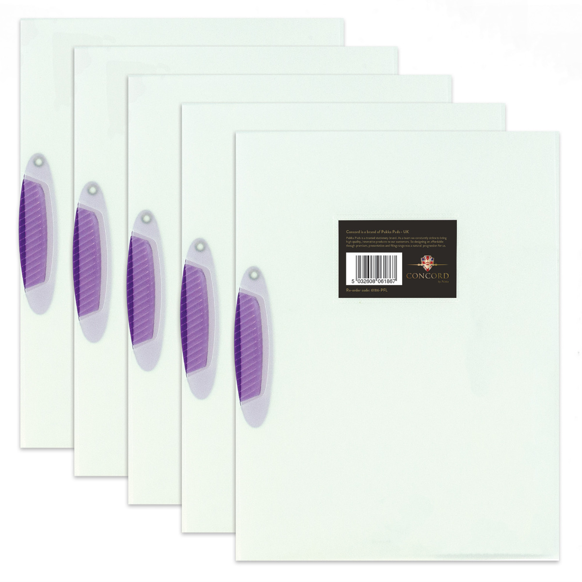 A4 Polypropylene Swing Clip File in Purple -Pack of 5