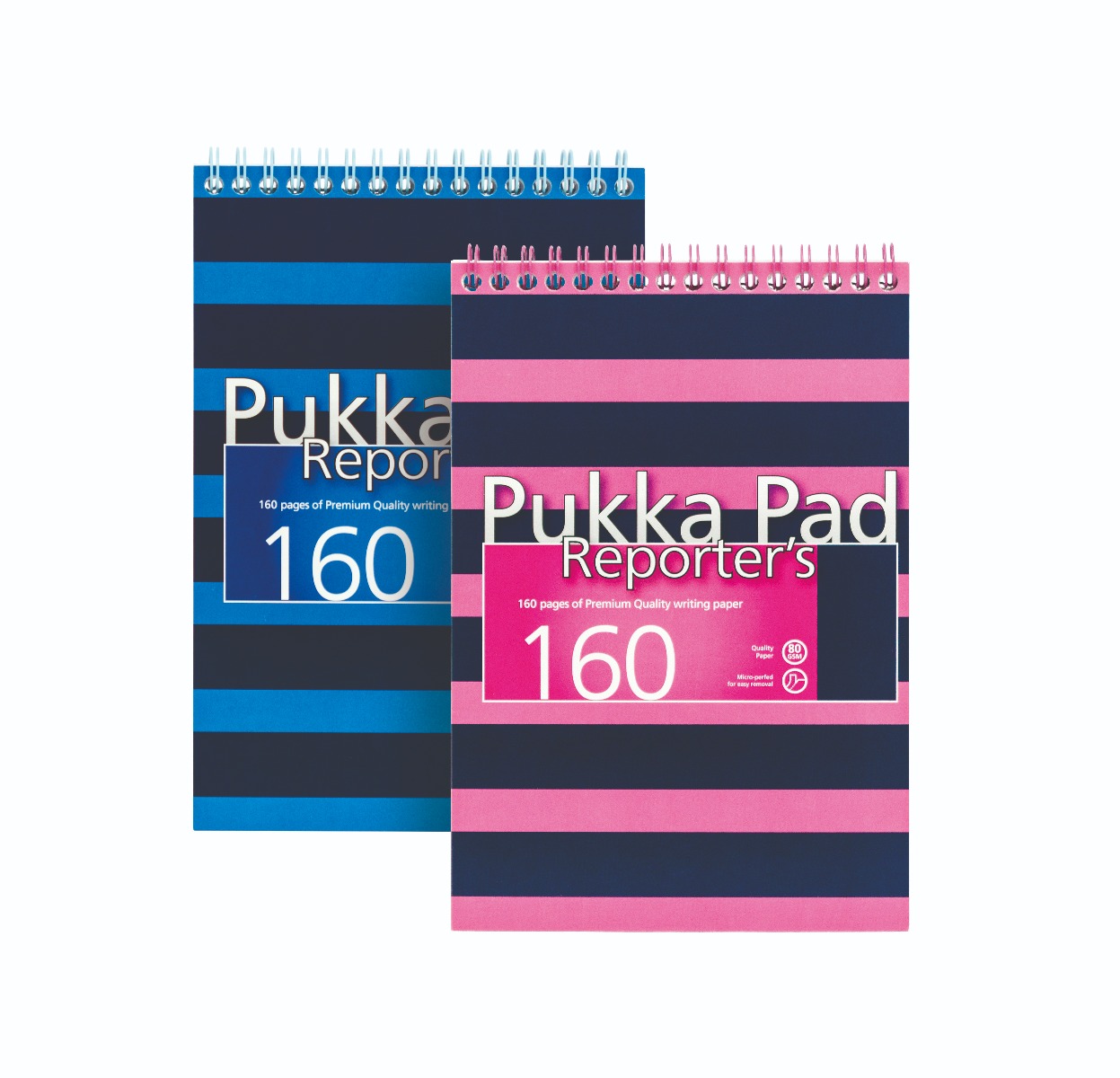 Pukka Pads Navy Reporters Pad in Pink and Blue - Assorted pack of 2