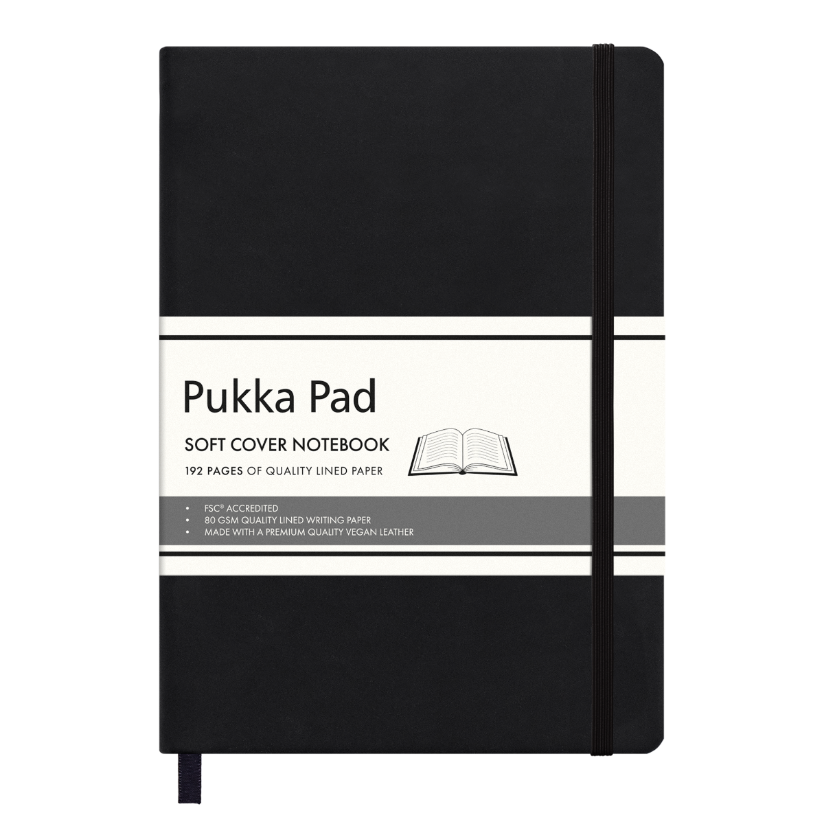 Pukka Pads A5 Lined Medium Soft Cover Notebook in Black - Pack of 3