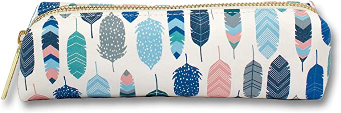Carpe Diem Slim Pencil Case - Feathers