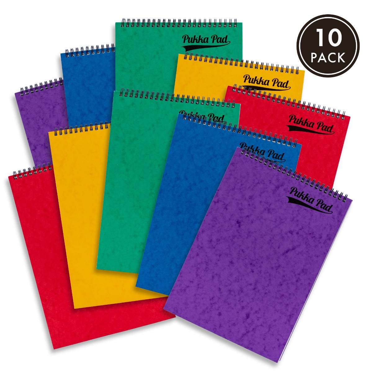 Pukka Pads Pressboard A4 120 Page Top Bound Pad in Assorted Colours - Pack of 10