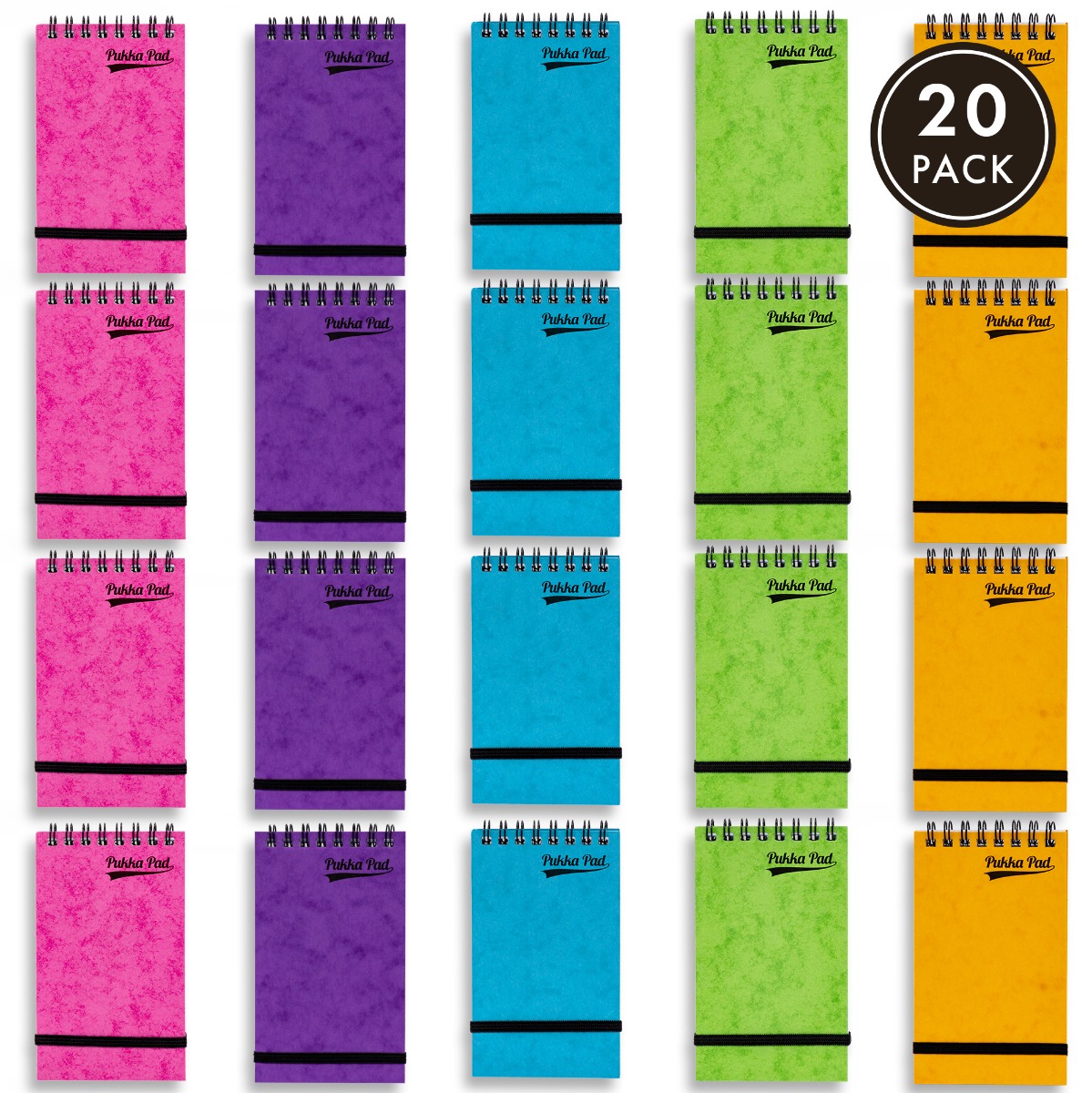 Pukka Pads Pressboard Brights Minor Top Bound A7 Pad in Assorted Colours - Pack of 20