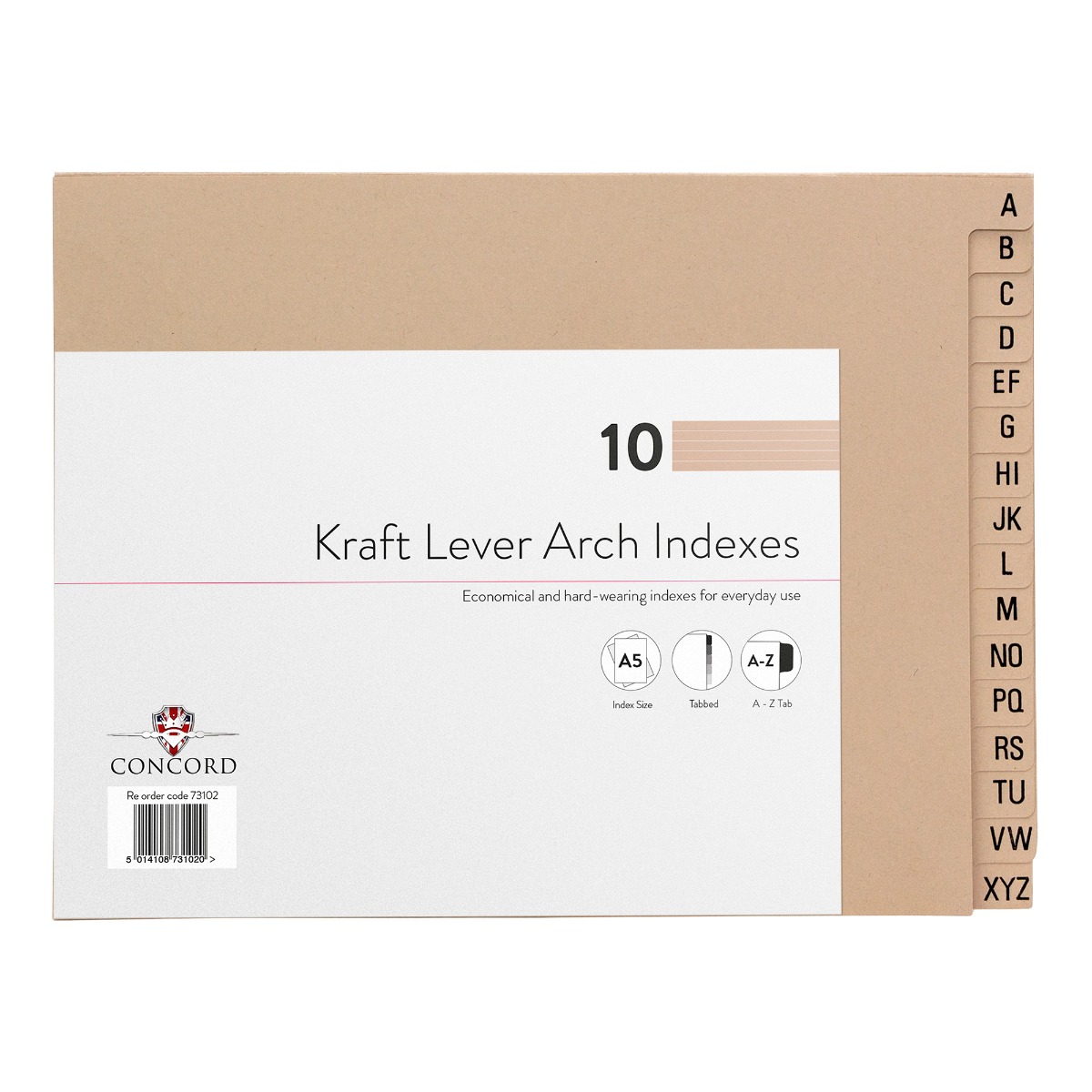 Concord Kraft A5 Lever Arch Landscape A-Z index