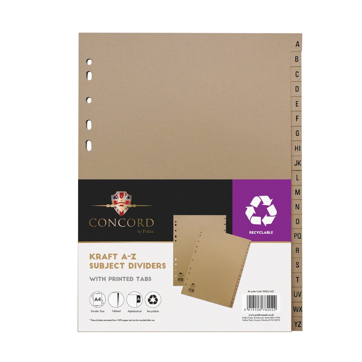 Concord Kraft A-Z tabbed dividers
