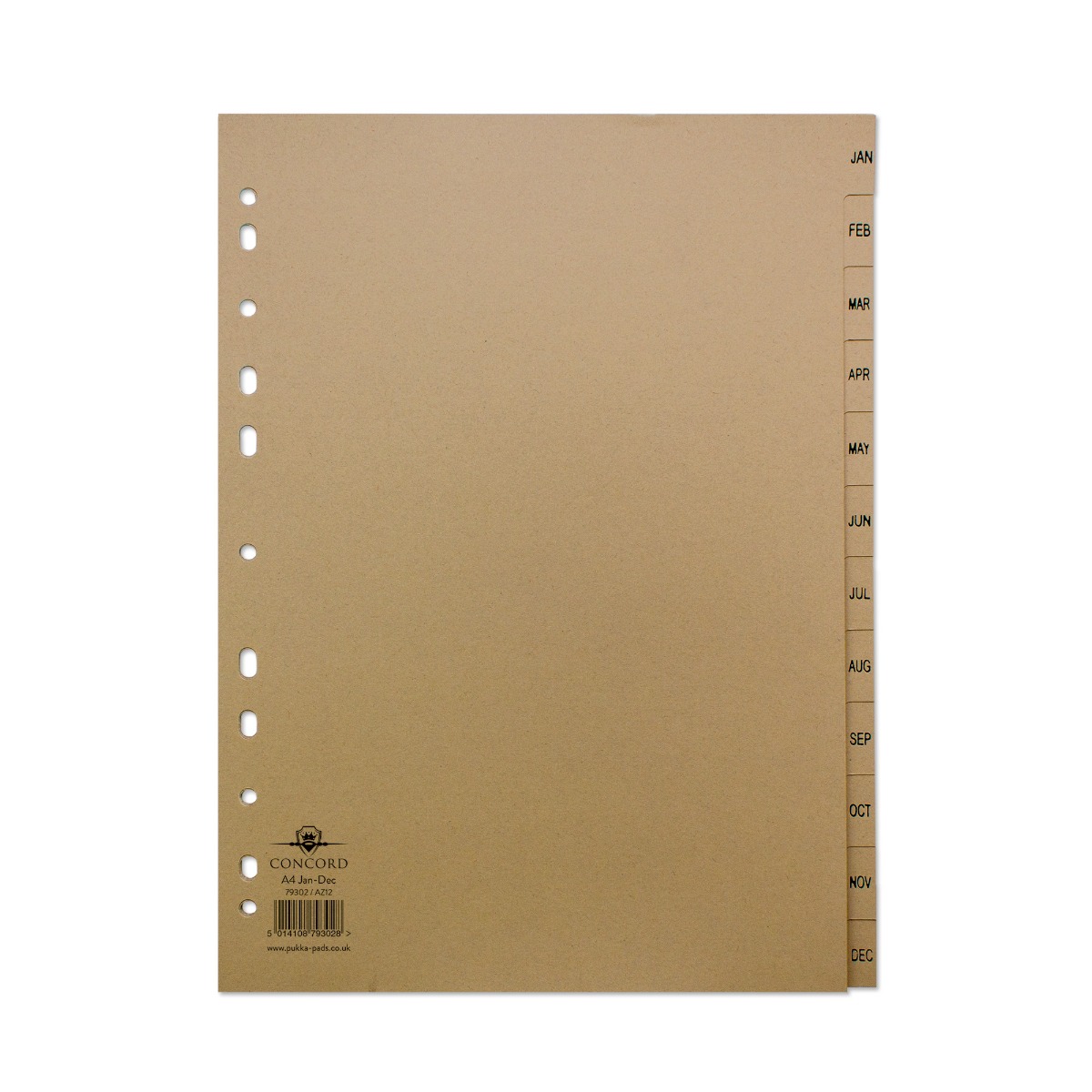 Concord Kraft A4 Manilla Jan - Dec Index