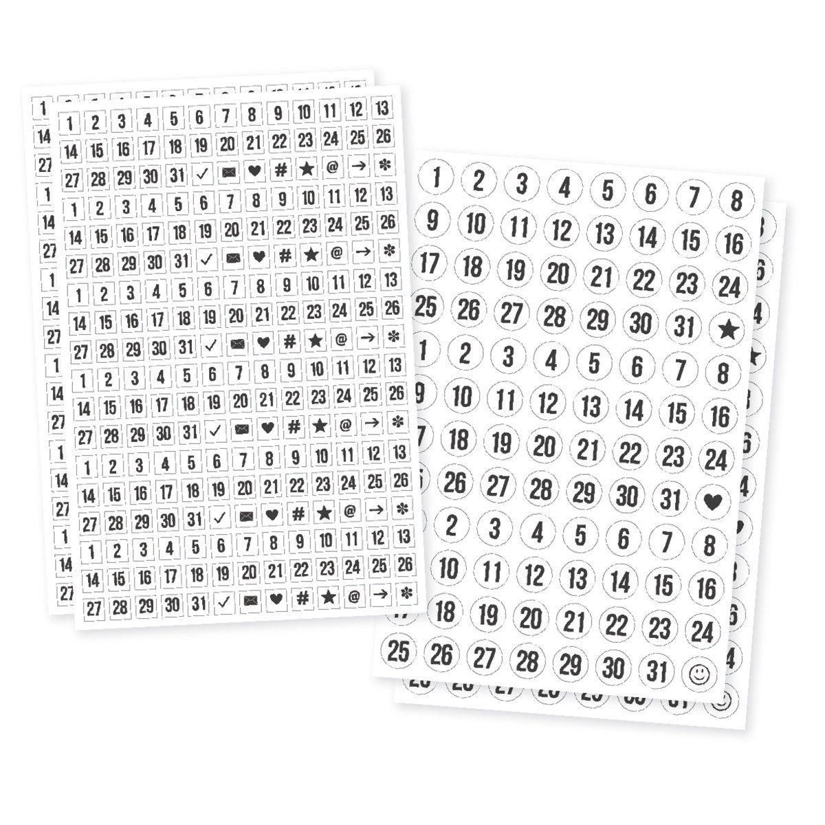Carpe Diem Planner Essentials - Clear Sticker Numbers