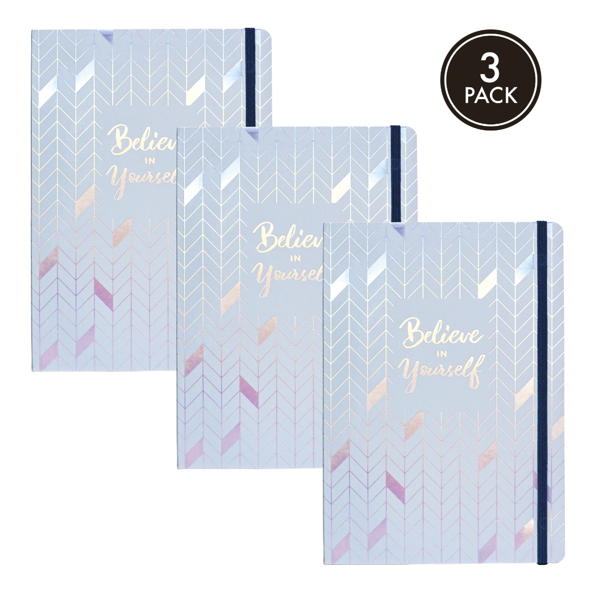 Pukka Pads Glee A5 Journal in Light Blue 'Believe in Yourself' - Pack of 3
