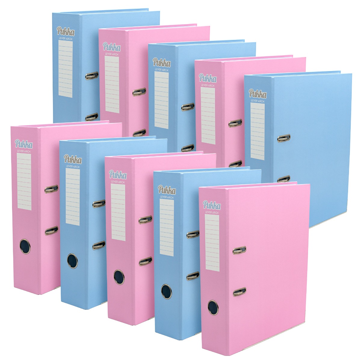 Pukka Pads Pastel Lever Arch File in Blue and Pink Pack of 10