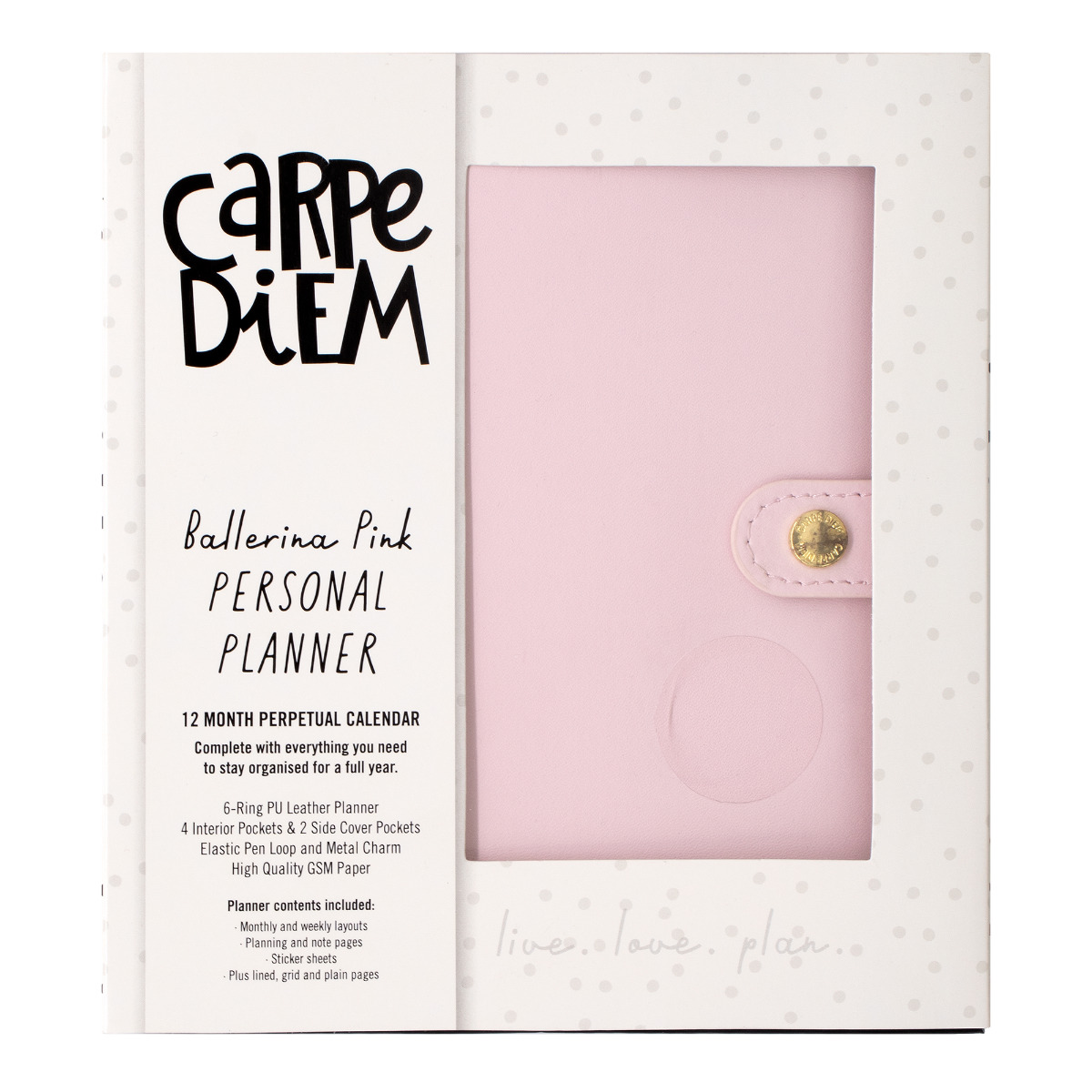 Ballerina Pink Slim Faux Leather Pencil Case - Carpe Diem