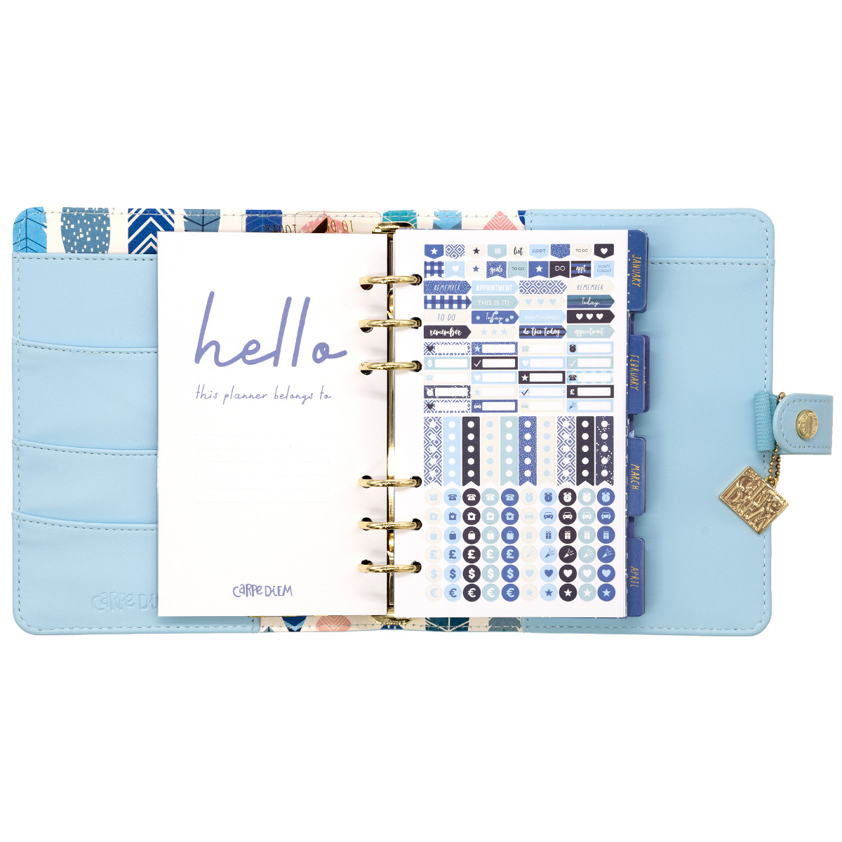 Carpe Diem Personal Planner Box Set - Sky Blue