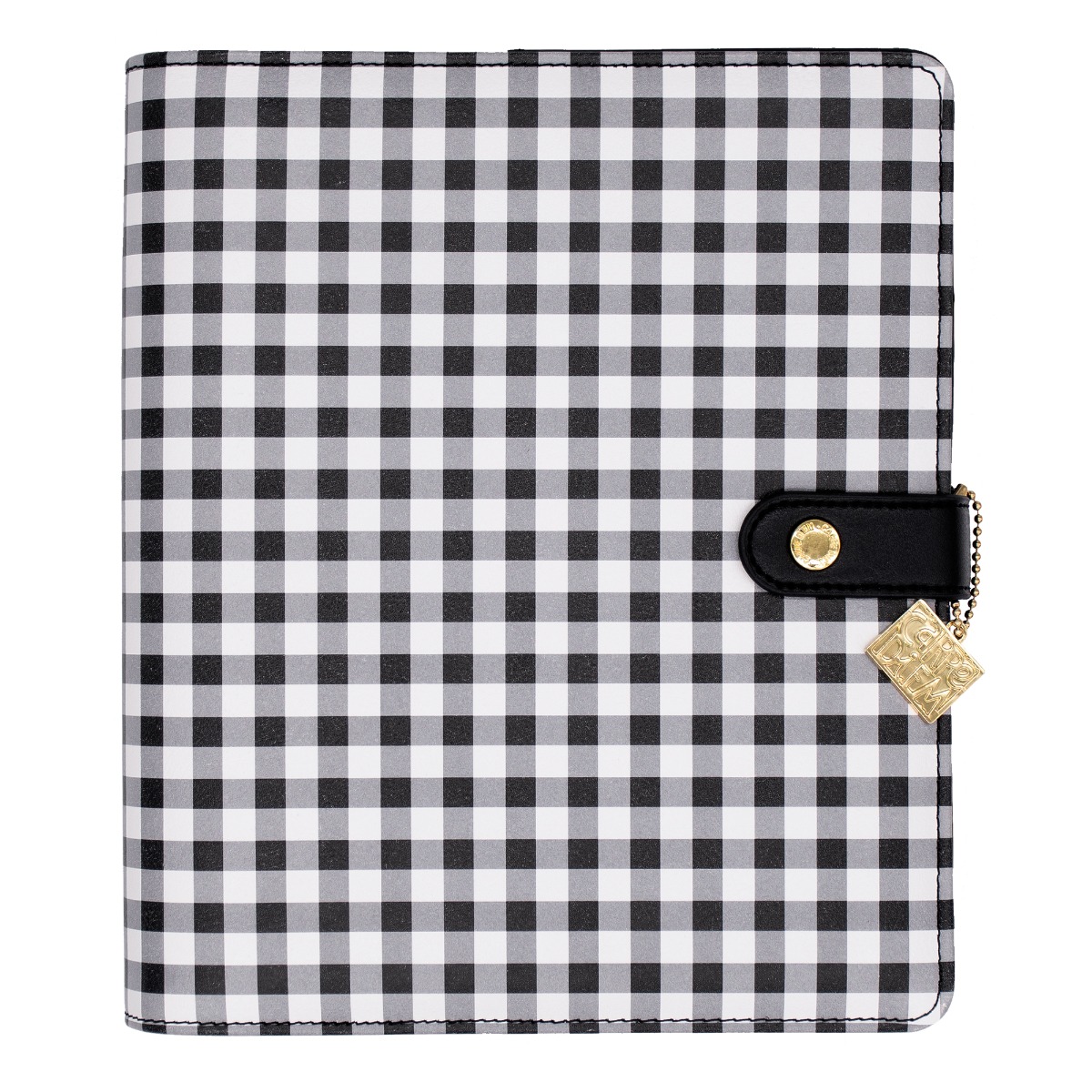 Black and white gingham check A5 planner