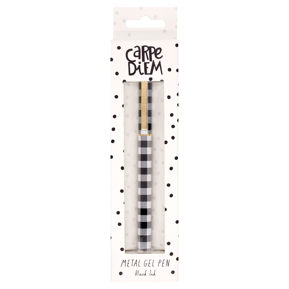 Carpe Diem Metal Gel Pen - Buffalo Check