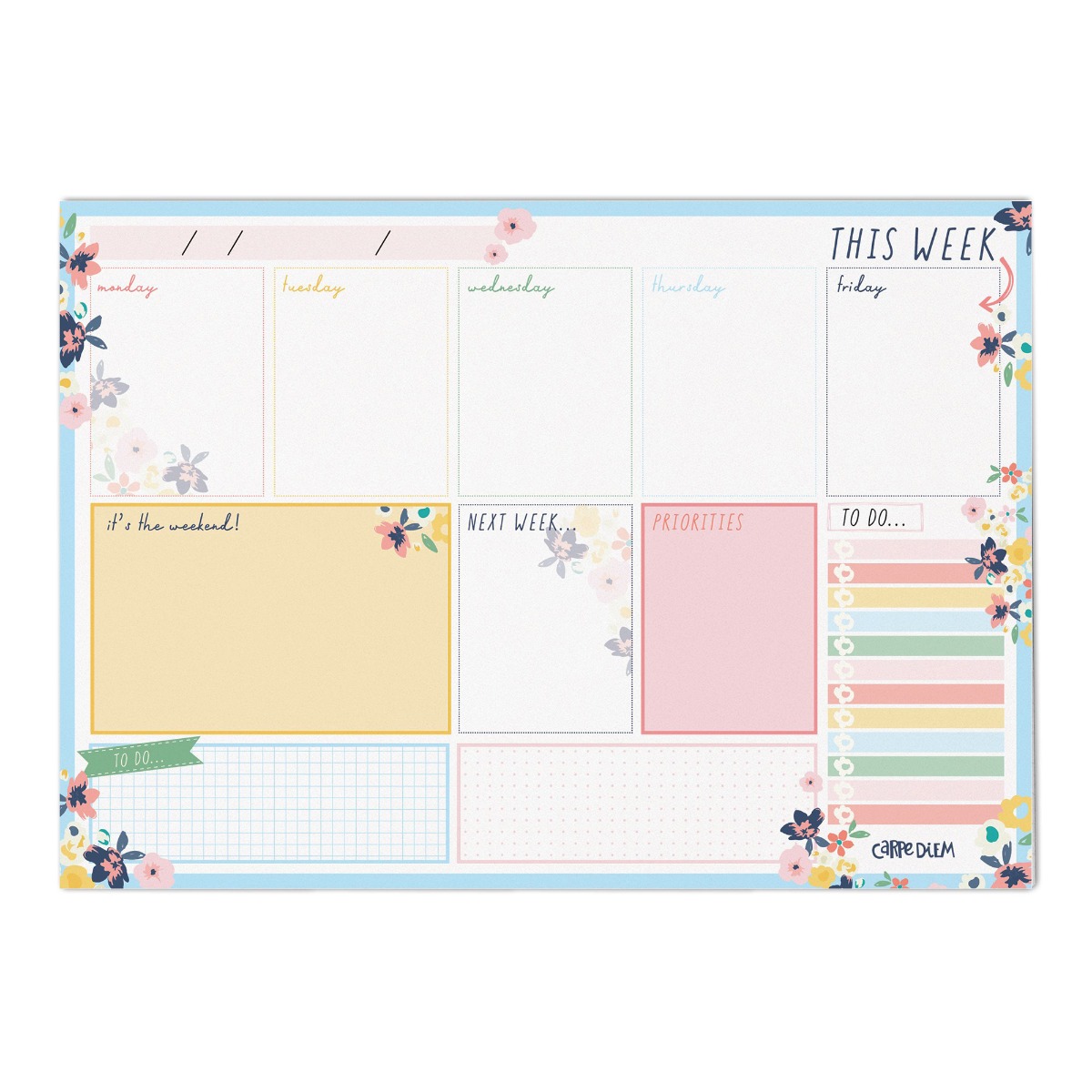 Carpe Diem Weekly Planner Pad - Ditsy Floral